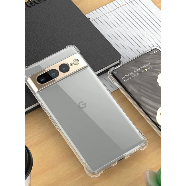 CATANES Google Pixel 7 Pro TPU Case Clear Transparent Shockproof Protective Phone Case Scratch Resistant Reinforced Corners Cover