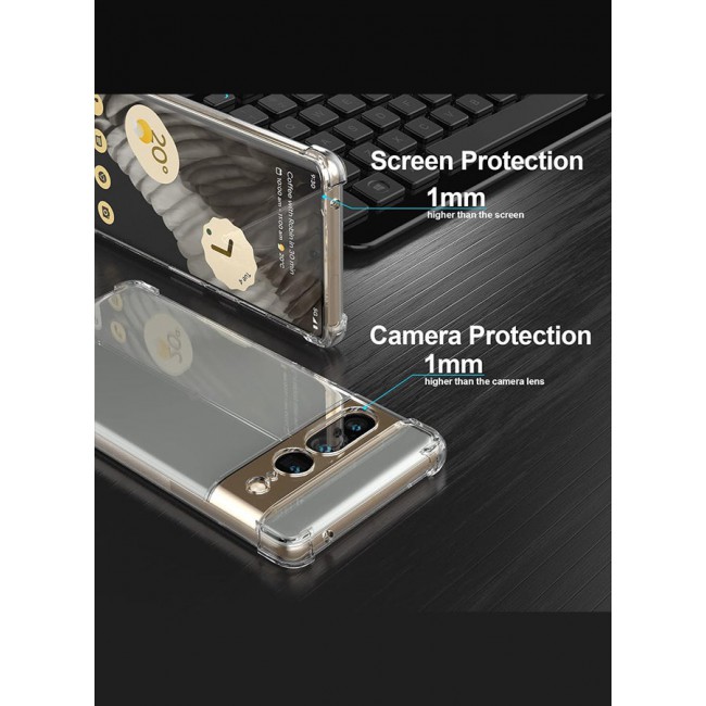 CATANES Google Pixel 7 Pro TPU Case Clear Transparent Shockproof Protective Phone Case Scratch Resistant Reinforced Corners Cover