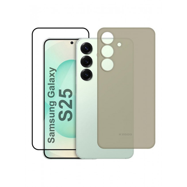 CATANES 2Packs Case for Galaxy S25 Air Skin Case All Around Full Protection Ultra Slim 0.3mm Thickness 4g Feather Weight with 3D Screen Protector - Titanium Grey