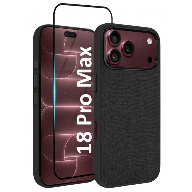 CATANES 2 Pack Vegan Leather Case for iPhone 18 Pro Max Protective Shockproof Back Cover - Black
