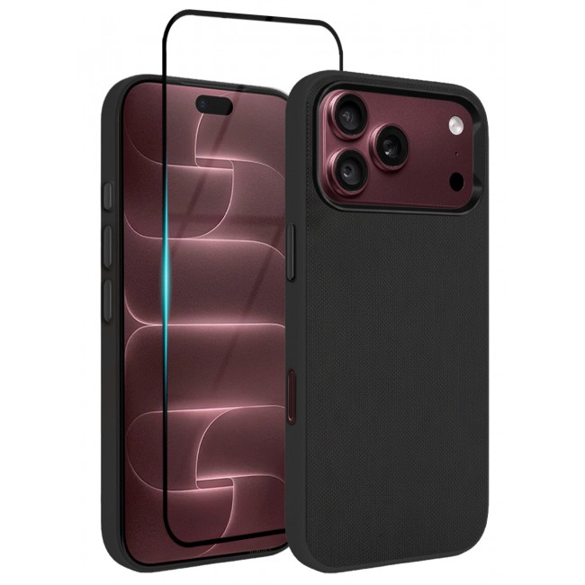 CATANES 2 Pack Vegan Leather Case for iPhone 18 Pro Max Protective Shockproof Back Cover - Black