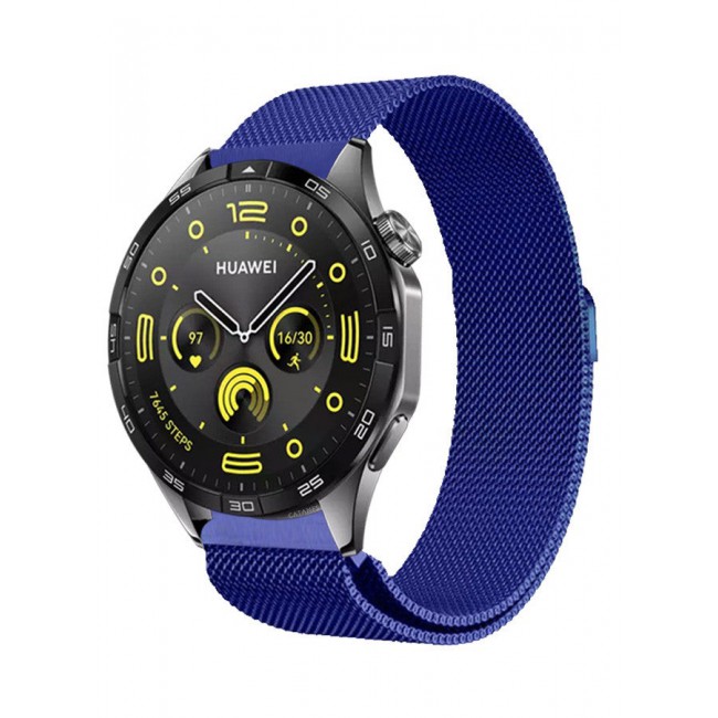CATANES (for Huawei GT4 22mm) Milanese Strap, Adjustable Stainless Steel Band Men and Women Mesh Loop Magnetic Clasp Replacement Band Blue