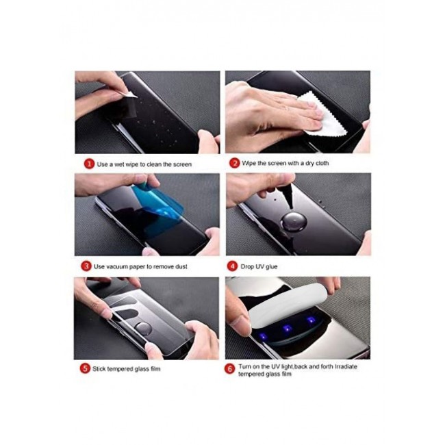 CATANES Samsung Galaxy S21 UV Screen Protector 6D Tempered Glass 9H Adhesive Nano Liquid UV Glue Full Coverage Clear