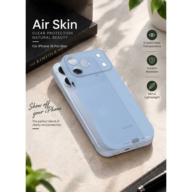 KZDOO 2 Pack Air Skin Case for iPhone 18 Pro Max - Ultra Slim 0.3mm Protective Cover