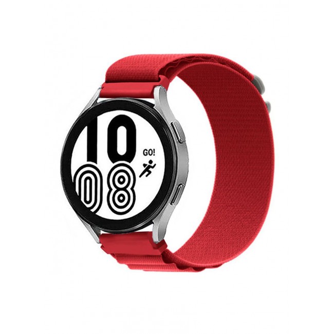 CATANES Alpine Loop Band 20mm Nylon Woven Sport Watch Strap Compatible with Galaxy Watch5 Pro/Galaxy Watch5/Galaxy Watch4/Galaxy Watch4 Classic/Galaxy Watch3/ Galaxy Watch Active 2/Galaxy Watch Active Red