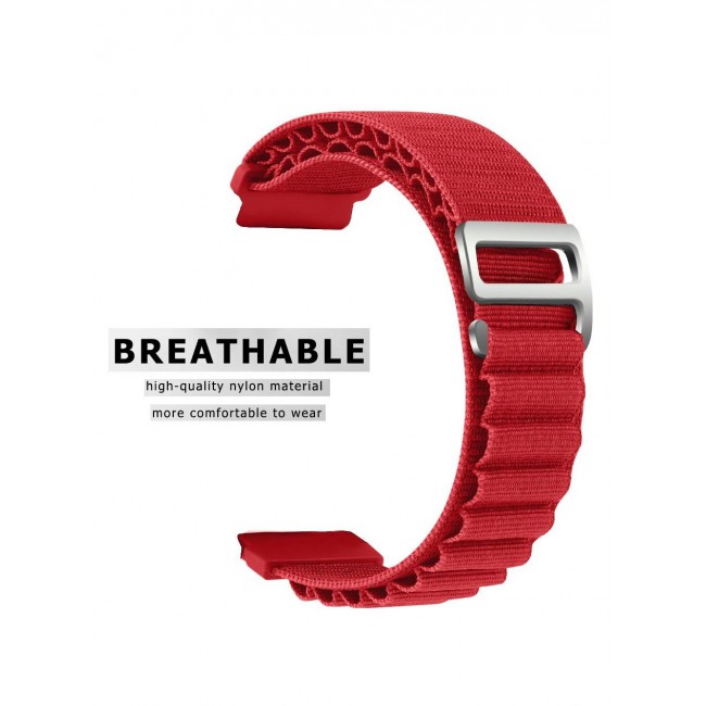 CATANES Alpine Loop Band 20mm Nylon Woven Sport Watch Strap Compatible with Galaxy Watch5 Pro/Galaxy Watch5/Galaxy Watch4/Galaxy Watch4 Classic/Galaxy Watch3/ Galaxy Watch Active 2/Galaxy Watch Active Red