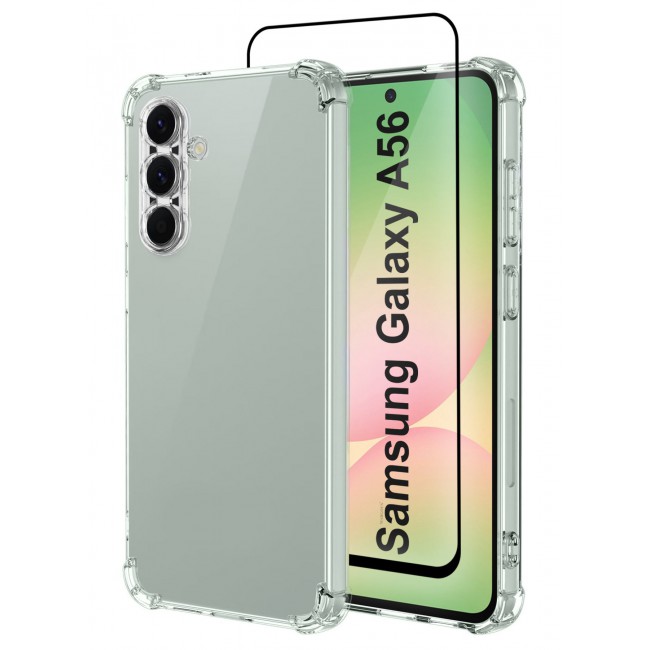 CATANES 2Packs (for Galaxy A56 5G) TPU Gorilla Case – Transparent Shockproof Anti-Fall Cover with Screen Protector