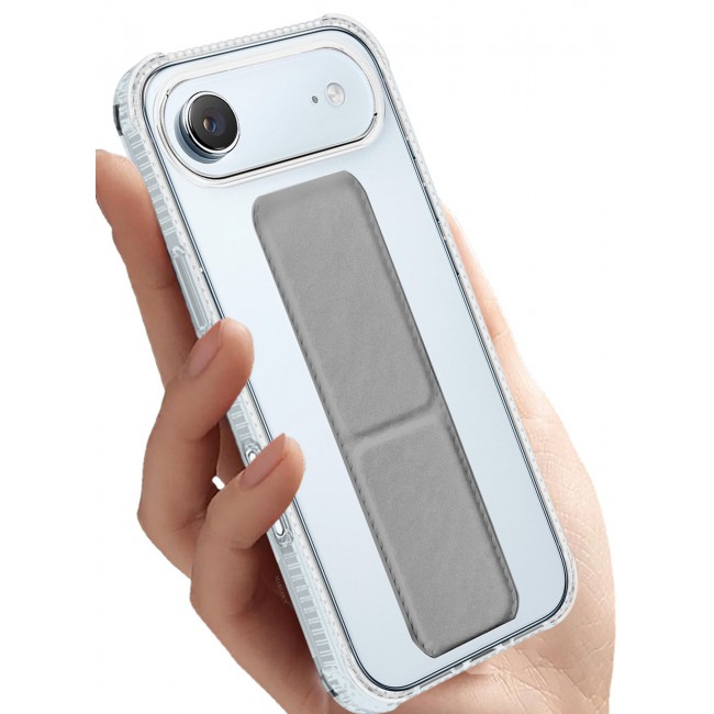CATANES 2 Packs Finger Grip Clear Case Cover for iPhone 17 Air- Kickstand Car Magnetic Holder Multi-function Protective Two-in-one Case with 3D Screen Protector - Grey