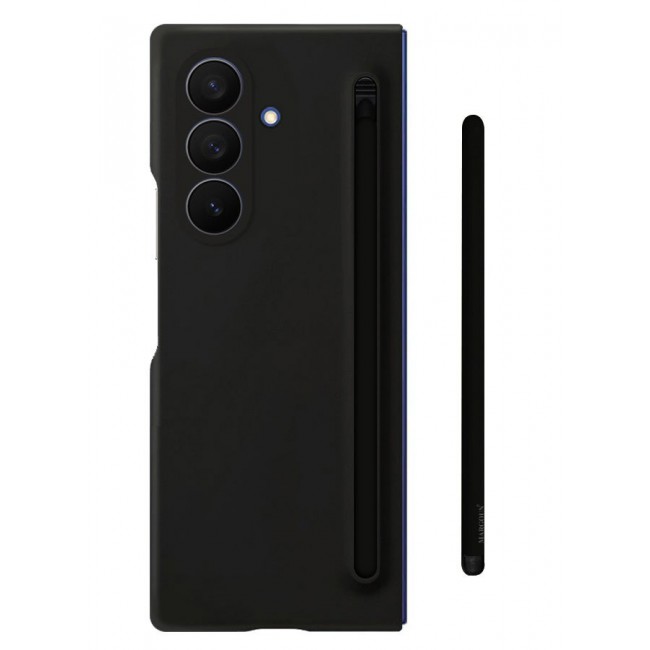 CATANES Case Cover and S Pen for Samsung Galaxy Z Fold 7, Slim Case with Built-in Compact S Pen, Holder and Storage Slot for Pen - Black