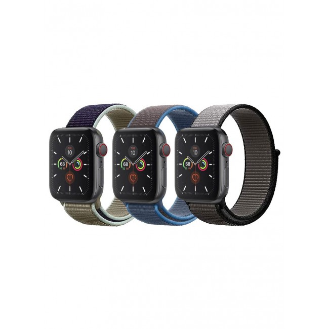 CATANES 3 Pack For Apple Watch 41mm 40mm 38mm Nylon Sport Loop Band Compatible With iWatch Series 7 SE 6 5 4 3 2 1 Men Women Braided Stretchy Nylon Loop Bands