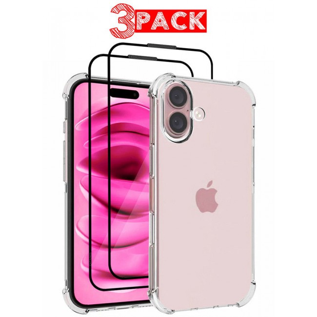 CATANES (for iPhone 16 Plus) 3 Pack TPU Case and 2 Screen Protectors, Grade Protection, Resists and Scratches, Bumper Phone Case