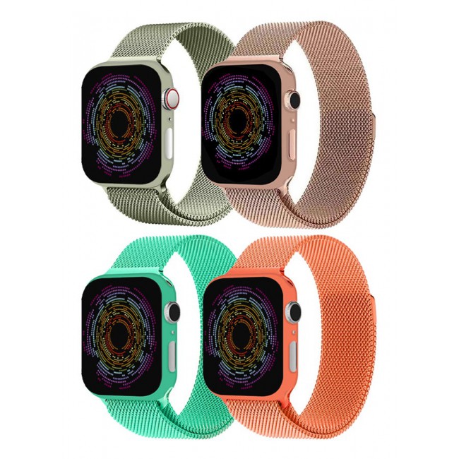 CATANES 4 Pack Stainless Steel Milanese Loop Compatible with Apple Watch Band 38mm 40mm 41mm men and women Mesh Loop Magnetic Clasp Replacement for iWatch Bands Series 7 SE 6 5 4 3 2 1