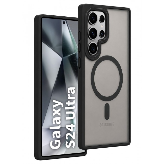CATANES (for Samsung Galaxy S24 Ultra) Magnetic Slim Protective Case with Wireless Charging Support - Black