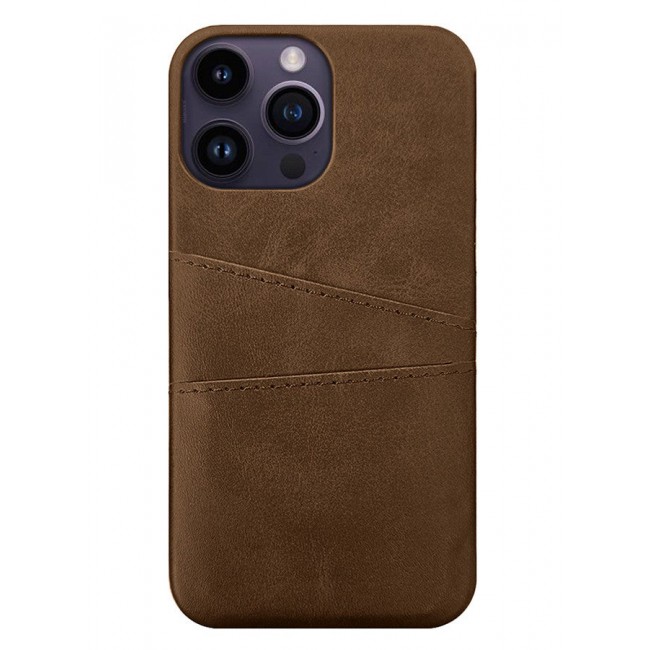 CATANES iPhone 14 Pro Max 2Packs Case Cover Leather with Card Holder for Men Women Phone Case with 3D Screen Protector - Brown