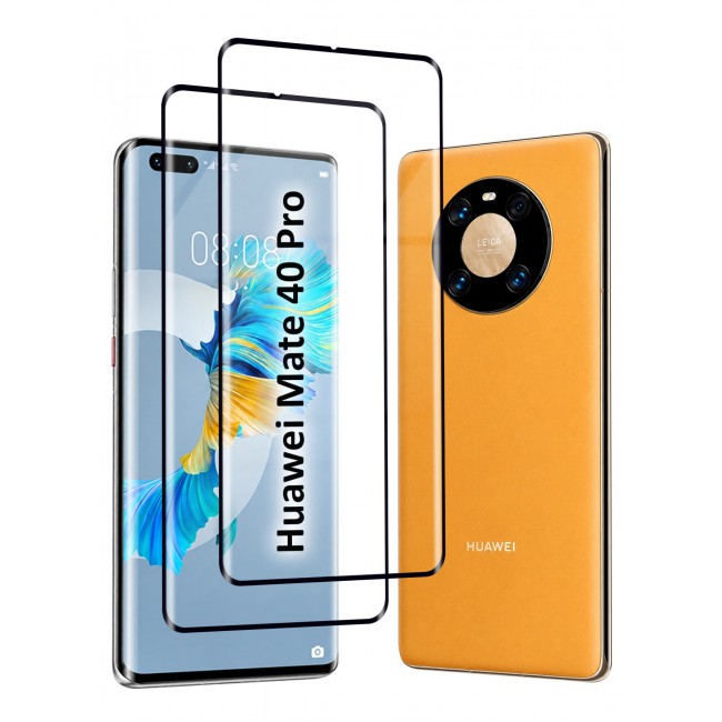 CATANES 2 PACK Screen Protector Compatible with Huawei Mate 40 Pro Curved Tempered Glass , Case Friendly 9H Hardness Anti-Scratch High Definition Clear Film Black Side