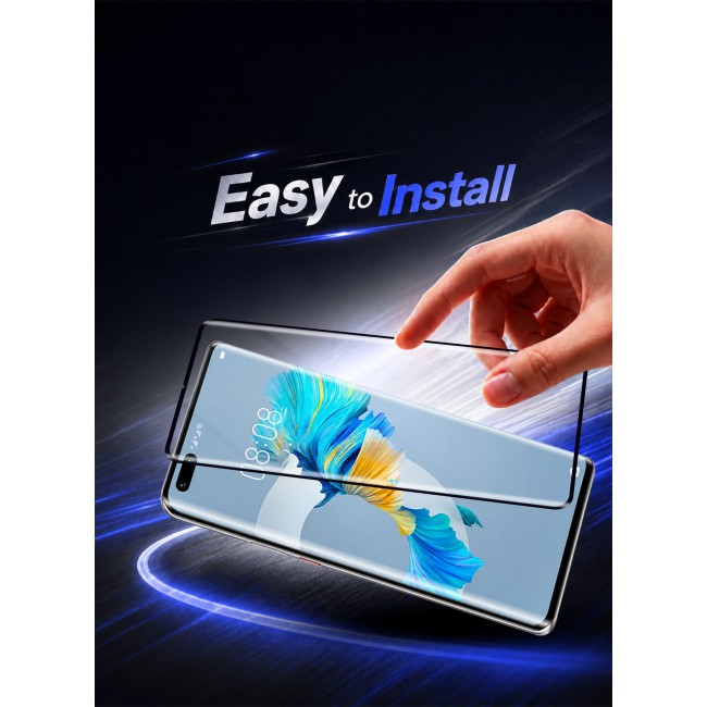 CATANES 2 PACK Screen Protector Compatible with Huawei Mate 40 Pro Curved Tempered Glass , Case Friendly 9H Hardness Anti-Scratch High Definition Clear Film Black Side