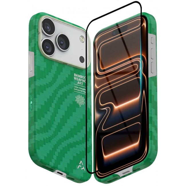 AIRITY Bamboo Fiber Protective Case for iPhone 17/18 Pro Ultra Durable, Lightweight & Premium Design with Screen Protector Green