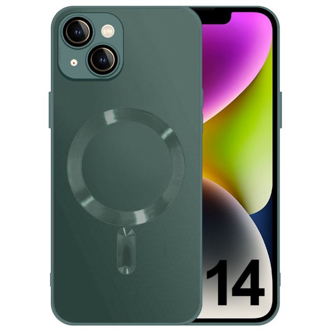 CATANES 2 Packs For iPhone 14 Case and Screen Protector With MagSafe Built In High Grade TPU Material Green
