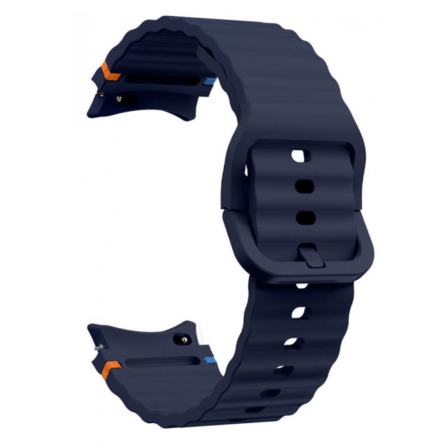 CATANES (for Samsung Galaxy Watch 7 / Samsung Galaxy Watch 6 ) Silicone Sport Band with Decorative Woven Line Durable and Sport Design for Men Women Dark Blue