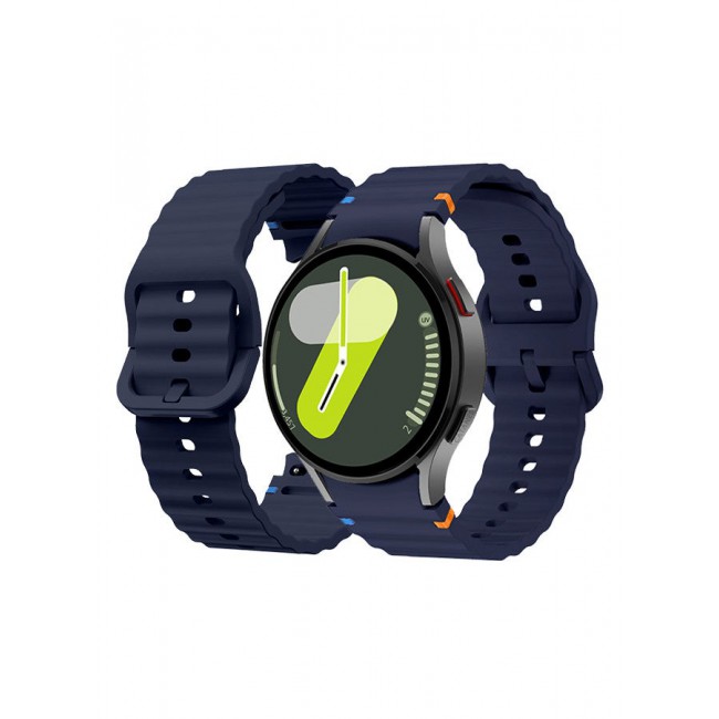 CATANES (for Samsung Galaxy Watch 7 / Samsung Galaxy Watch 6 ) Silicone Sport Band with Decorative Woven Line Durable and Sport Design for Men Women Dark Blue