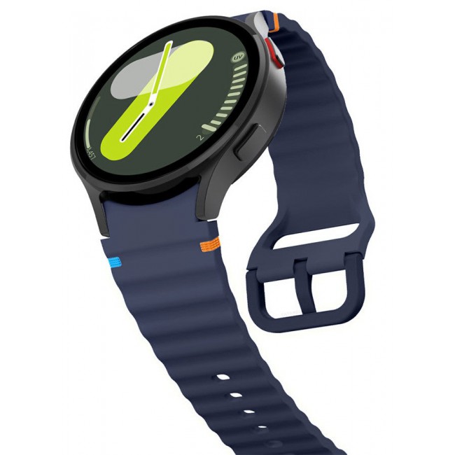 CATANES (for Samsung Galaxy Watch 7 / Samsung Galaxy Watch 6 ) Silicone Sport Band with Decorative Woven Line Durable and Sport Design for Men Women Dark Blue