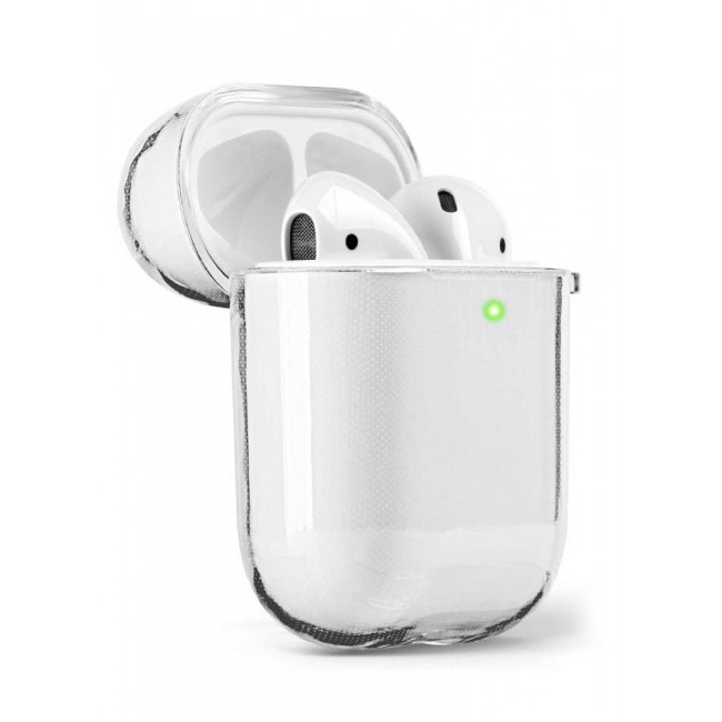 CATANES Shockproof Case For Apple AirPods 1/2 Crystal Clear Shockproof Case Transparent Ultra Slim Cover with Keychain Carabiner