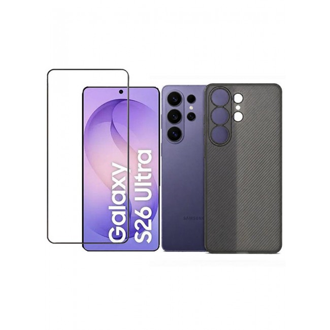 CATANES 2 Pack of Case Air Skin Line for Galaxy S26 Ultra Design Back Cover Sturdy Durable Ultra-Thin Case Drop Protection Cover Clear Clear Black