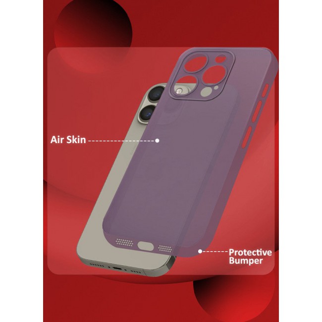 CATANES Air Skin Super Slim Case for Apple iPhone 15 Pro Max Back Cover Sturdy Durable Thin Case Drop Protection Cover - Transparent Purple