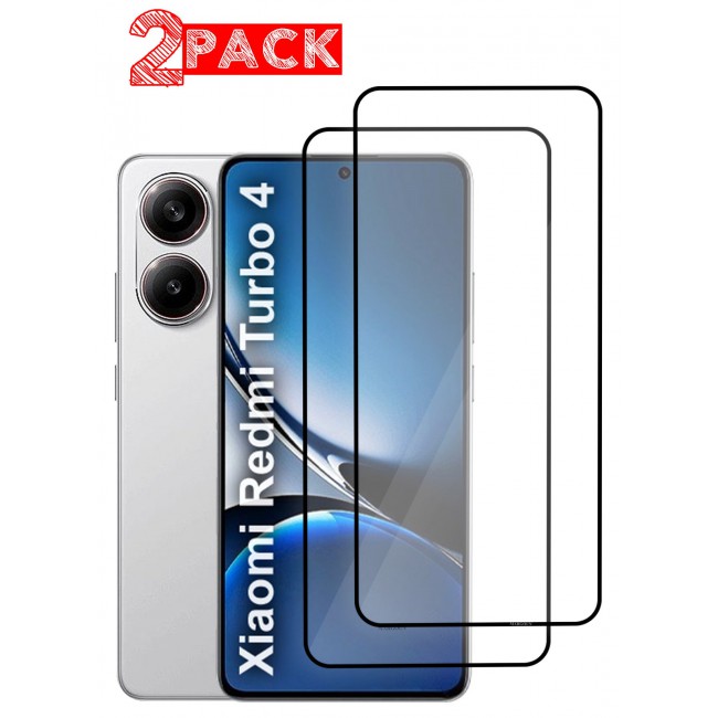 CATANES Xiaomi Redmi Turbo 4 3D 2Packs Full Coverage Screen Protector Ultra HD Scratch Resistant Bubble-Free