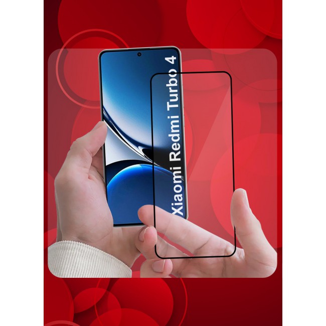 CATANES Xiaomi Redmi Turbo 4 3D 2Packs Full Coverage Screen Protector Ultra HD Scratch Resistant Bubble-Free