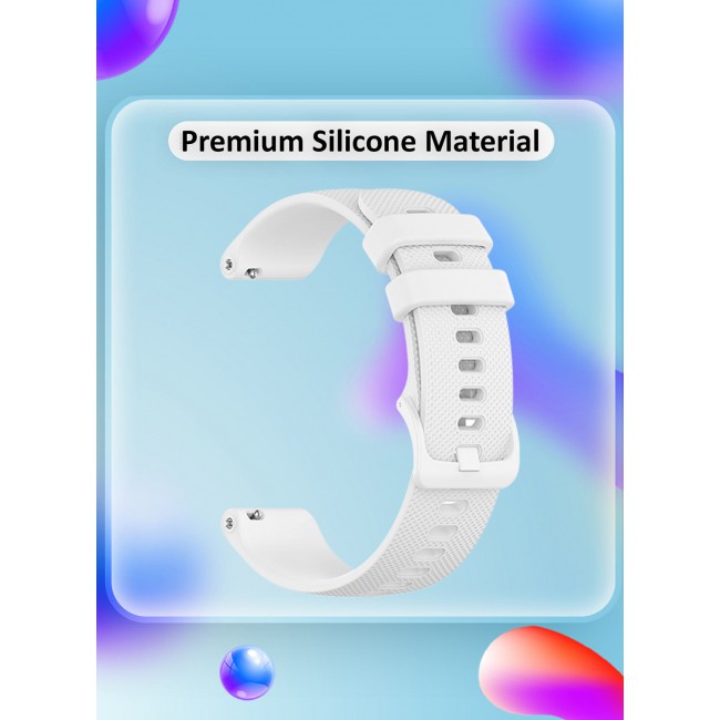 CATANES 2Packs 20mm Silicone Band for Samsung Galaxy Watch 7 6 5 4 FE Band 40mm 44mm/Galaxy Watch 6 4 Classic Band 47mm 46mm 43mm 42mm / 20mm Silicone Sport Strap Bracelet Wristband / White Grey