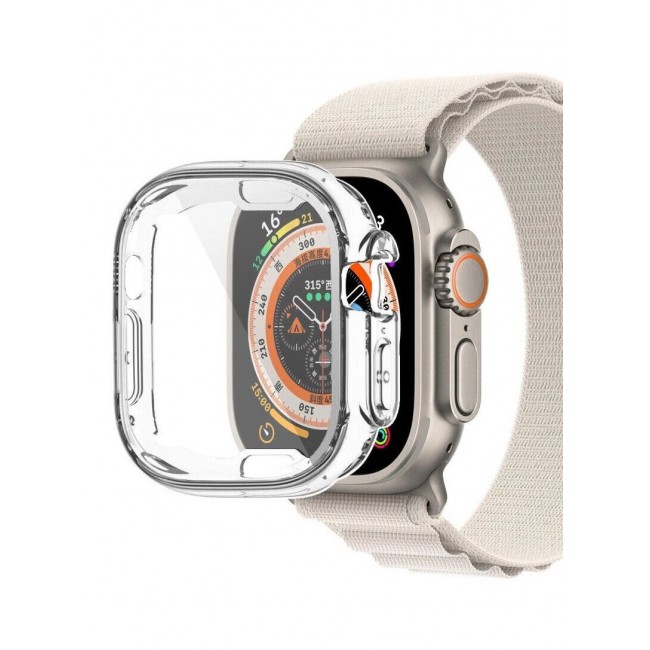 CATANES Apple Watch Ultra 49mm Case Clear Soft Flexible TPU Full Screen Coverage Protective Transparent Bumper Cover