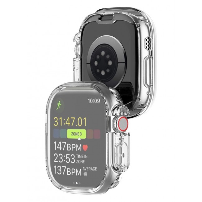 CATANES Apple Watch Ultra 49mm Case Clear Soft Flexible TPU Full Screen Coverage Protective Transparent Bumper Cover