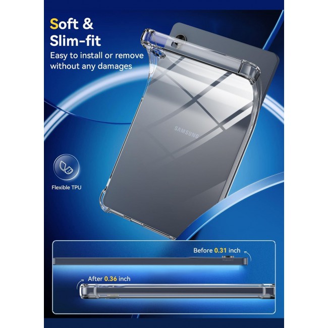 CATANES For Samsung Galaxy Tab A9 Transparent TPU Bumper Protective Case