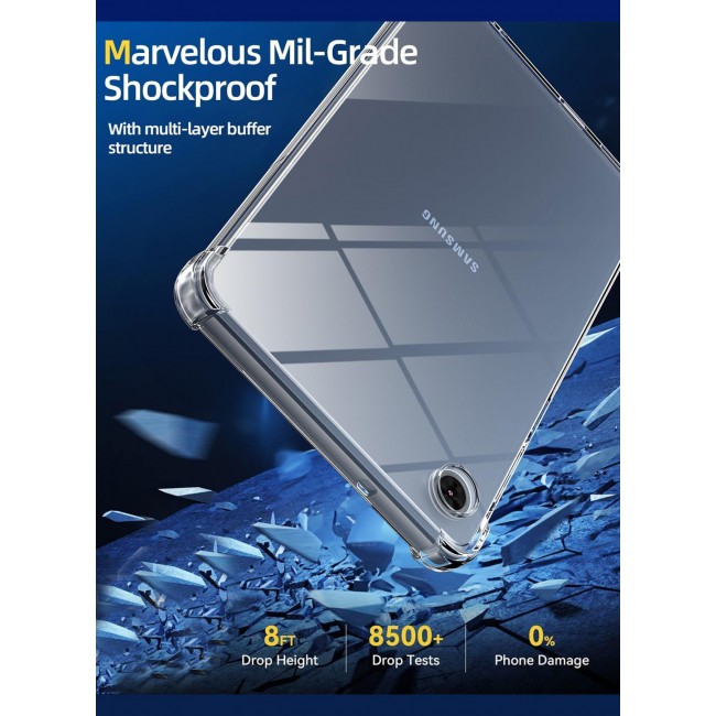 CATANES For Samsung Galaxy Tab A9 Transparent TPU Bumper Protective Case