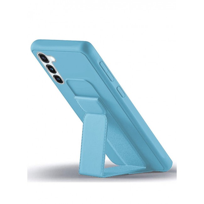 CATANES Samsung Galaxy S23 Grip Case Magnetic Kickstand Cover with Foldable Hand Strap Blue