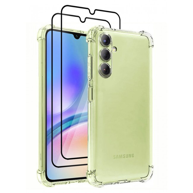 CATANES 3 Pack for Samsung Galaxy A05s 5G Gorilla Case and 2 Screen Protectors Shock-Absorption Flexible Clear TPU Rubber Protective Cell Phone Cover Slim Fit Transparent Protective Case Cover
