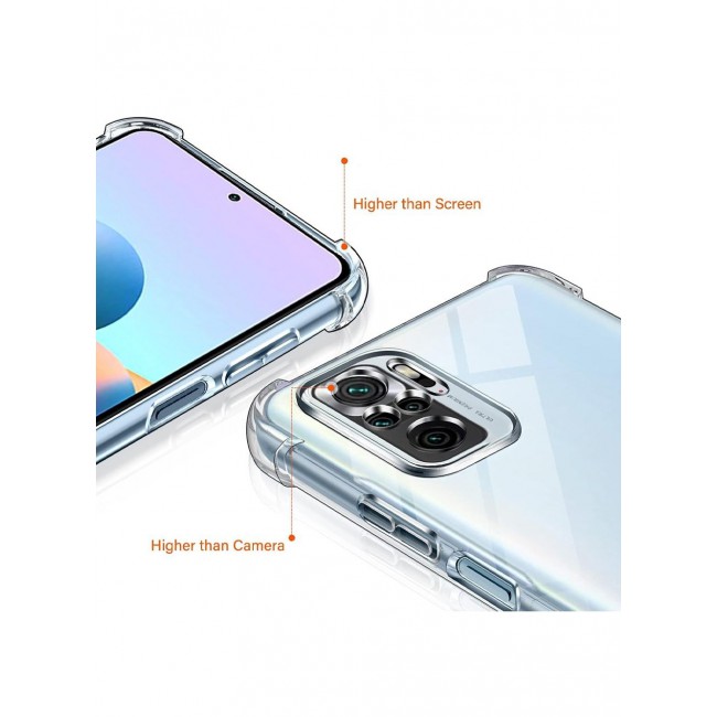 CATANES Xiaomi Redmi Note 10S Case Cover Clear Protective TPU Four Corners Cover Transparent Soft Case