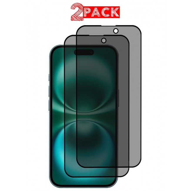 CATANES ( for iPhone 16 ) 2 Pack, Privacy Screen Protector, Anti Spy Private Tempered Glass Film, Case Friendly 9H Hardness Screen Protector