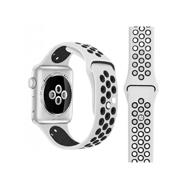 CATANES Apple Watch 41mm / 40mm / 38mm Replacement Band Silicone Strap Sport Wrist Band Replacement Smart Watch Band White/Black