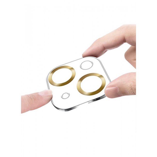 CATANES iPhone 14 Plus Camera Lens Protector Tempered Glass 9H Hardness Ultra HD Anti-Scratch Easy to Install Case Friendly Full Coverage Guard Gold