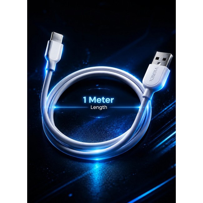 Vierex VC-3 Fast Charging USB Type-C Cable 2.4A Long Charging & Data Sync Cable 480Mbps, 1m