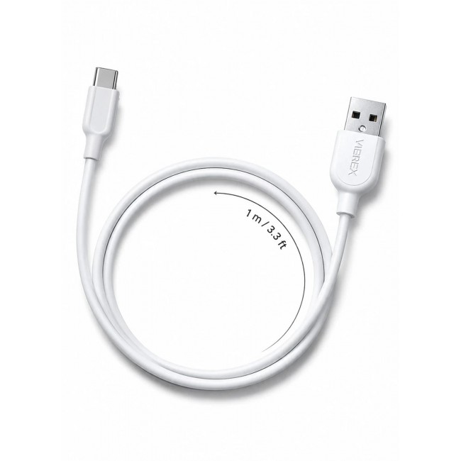 Vierex VC-3 Fast Charging USB Type-C Cable 2.4A Long Charging & Data Sync Cable 480Mbps, 1m