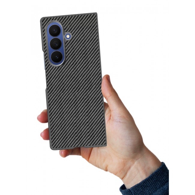 CATANES Case Cover for for Samsung Galaxy Z Fold 7 - Kevlar Bullet Proof Phone Case - Ultra Thin and Light Carbon Fiber Texture Printing Slim Anti-Scratch Phone Cover With Front Built-in Screen Protector - Grey