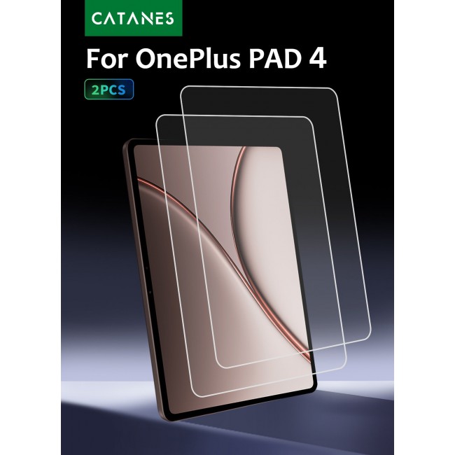 CATANES 2 Pack Screen Protector for OnePlus Pad 4 (13.2 Inch, 2026 Release), 9H Hardness Tempered Glass, Ultra-HD Clarity & Anti-Fingerprint Coating, Scratch Resistant & Case Friendly Screen Guard