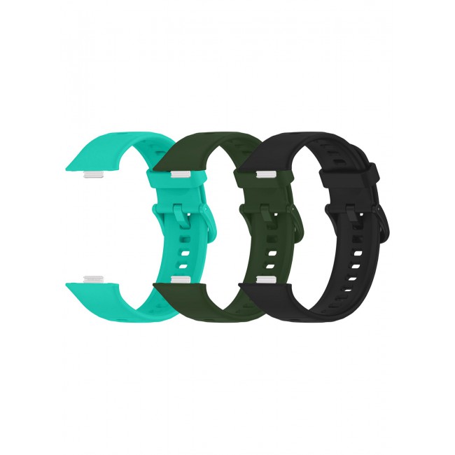 CATANES 3Packs Wristband for Huawei Watch Fit 3/Fit 4/Fit 4 Pro Bands, Silicone Bracelet Quick Release Arm Band, Replacement Smartwatch Band Quick Release Sport Straps - 3 Colours