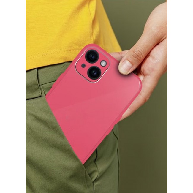 CATANES iPhone14 Plus Electroplated Hard Glossy Case Camera Protection Shockproof Anti Fall Case Pink