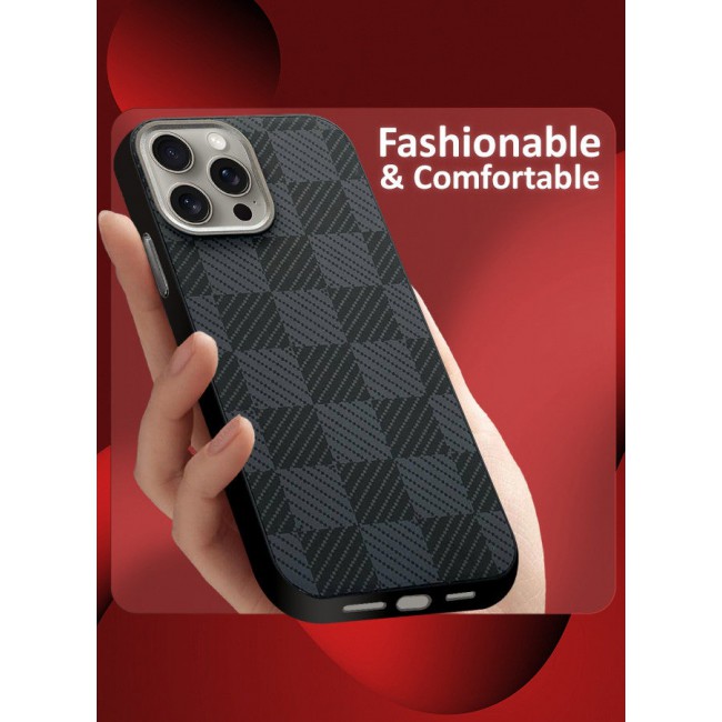 CATANES [for iPhone 15 Pro Max] Case Cover 2024 New Pattern Aramid Carbon Fiber Phone Case Slim & Light Design