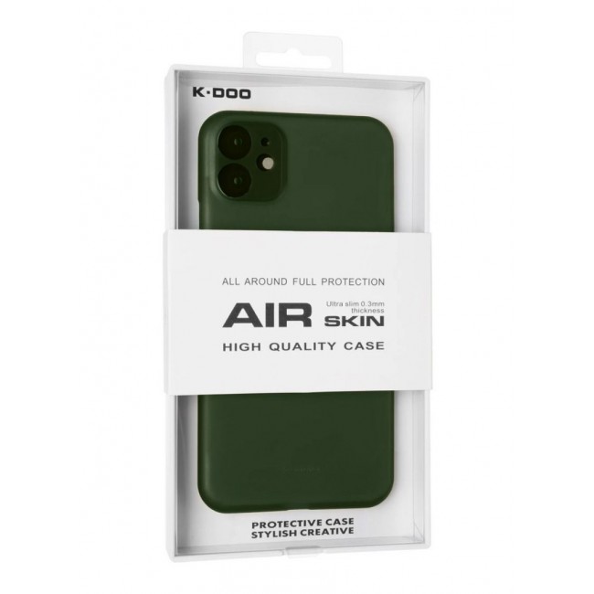 KZDOO Air Skin Case Ultra Slim Back Cover Skin for iphone 12 Frosted Anti Slip Full Coverage Green