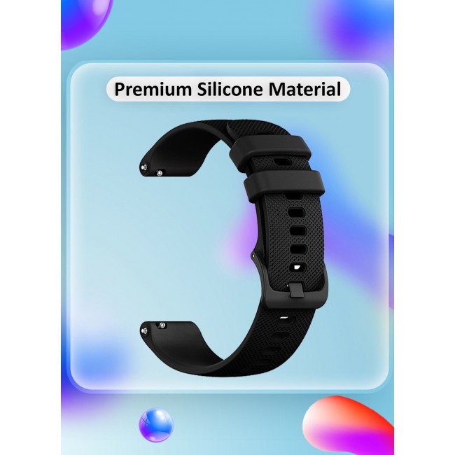 CATANES 2Packs 20mm Silicone Band for Samsung Galaxy Watch 7 6 5 4 FE Band 40mm 44mm/Galaxy Watch 6 4 Classic Band 47mm 46mm 43mm 42mm / 20mm Silicone Sport Strap Bracelet Wristband / Black Navy Blue